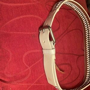 White leather Calvin Klein belt 32